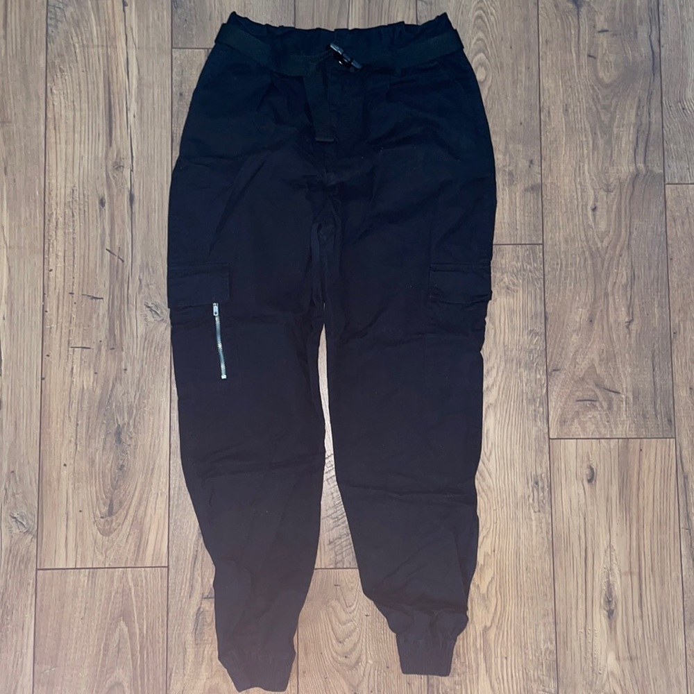 Black Cargo High Waist Pant